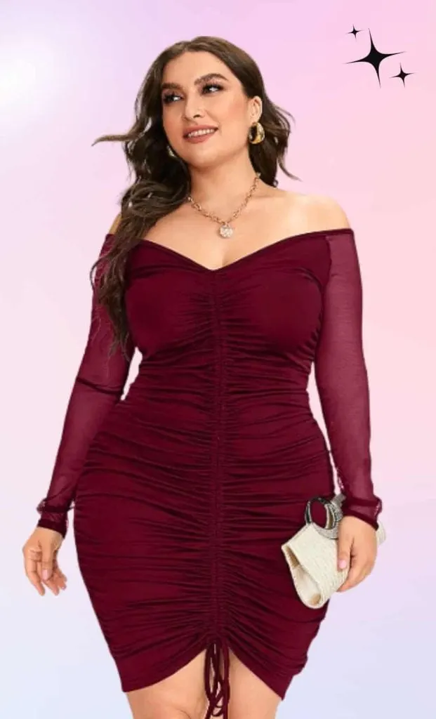 Off-shoulder bodycon plus size night out