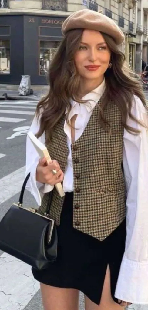 beret hat outfit idea vintage