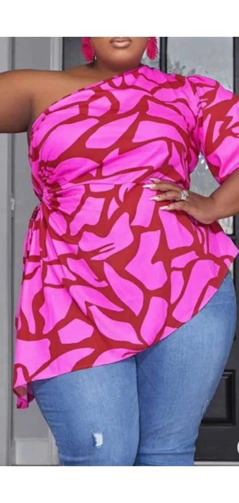plus size assymmetrical top night out