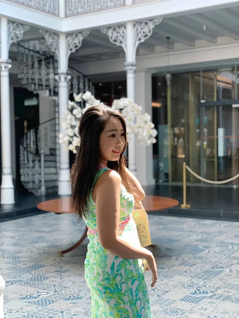 green vacation dress