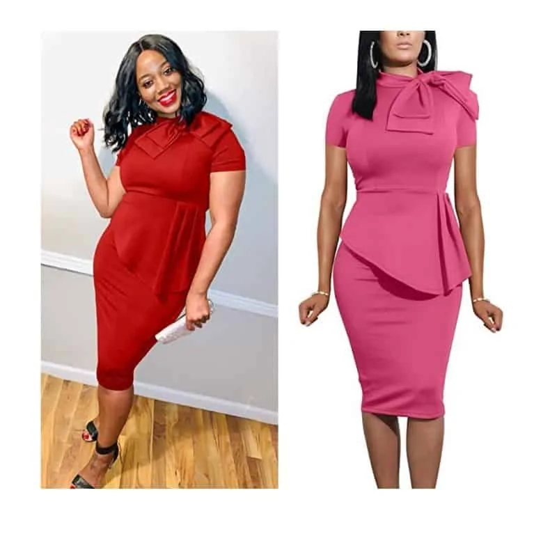 Wear peplum dress to hide the belly