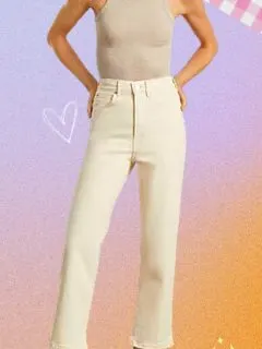 what to wear cream jeans