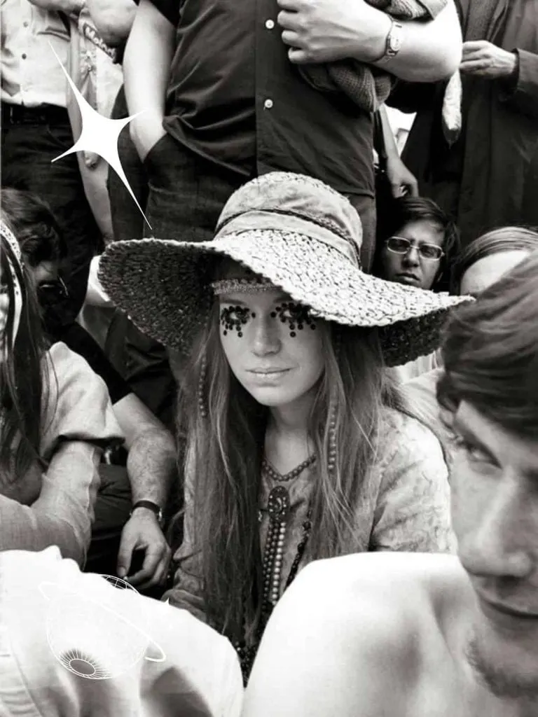 Hippie woodstock woman in 1969
